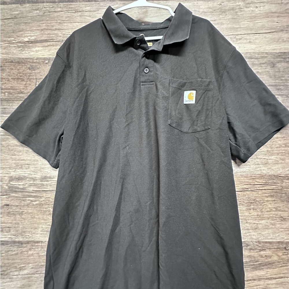 Carhartt Black Polo Shirt‎ with Classic Collar and Short Sleeves